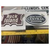 REPRO METAL ROCK ISLAND & NY CENTRAL SIGNS