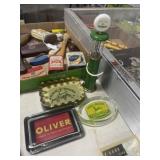 JOHN DEERE GAS PUMP & PAPERWEIGHTS & OLIVER