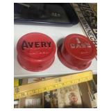 PAIR OF METAL CAPS