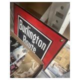 REPRO METAL BURLINGTON ROUTE SIGN