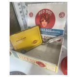 CIGAR BOX AND ADV TIN ETC