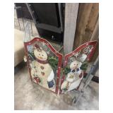 SNOWMEN FIREPLACE SCREEN