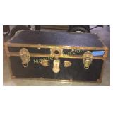VINTAGE WOOD LINED CHEST    30"L x 16"W x 12.5"D