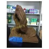 SANDSTONE STATUE PRAYING HANDS @10" HIGH