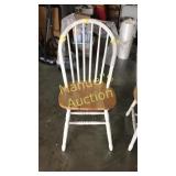 WHITE & NATURAL DINETTE CHAIR