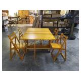 DOUBLE FOLDING TABLE W/4 CHAIRS AND STORAGE