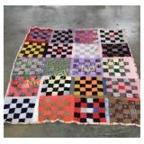 VINTAGE  HOMEMADE LAP QUILT 
48" x 58"