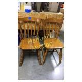 GROUP OF 2 WOOD CHAIRS