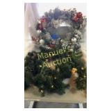 GROUP LOT OF 2- PRE-LIT WREATH WITH TIMER AND