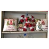 CONTENTS OF SHELF- CHRISTMAS PILLOWS (2) 25 DAYS