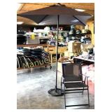 SET OF (4) PATIO CHAIRS AND UMBRELLA(Stand not