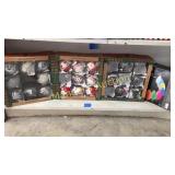 PREOWNED CONTENTS OF SHELF- ASSORTED ORNAMENTS AND