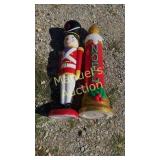 (2) 3' YARD ORNAMENTS-CANDLE & TOY SOLDIER (2) 3' YARD ORNAMENTS-CANDLE & TOY SOLDIER