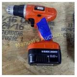 PRE-OWNED BLACK & DECKER 9.6V DRILL. NO CHARGER PRE-OWNED BLACK & DECKER 9.6V DRILL. NO CHARGER