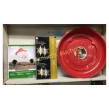 NEW CONTENTS OF SHELF....SANTA METAL FENCE
