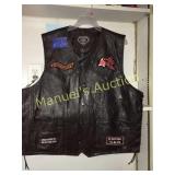 PREOWNED DIAMOND PLATE GENUINE LEATHER VEST, SZ/XL