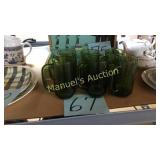 VINTAGE 6 PC GEEEN MUG SET