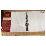 NEW 7FT PRE-LIT FROSTED PINE LAMP POST
