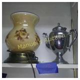 GROUP LOT: PREOWNED ELECTRIC LAMP & TEA SERVER