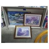 GROUP LOT:  (1) 20 X 30 MOUNTAIN PICTURE. (1) 25