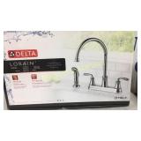 NEW DELTA   LORAIN TWO HANDLE KITCHEN FAUCET