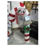 LIGHTED CANDY CANE W / SLOTH. 52 IN.  120 WARM