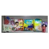 GROUP LOT OF BABY PRODUCTS. (1) PAMPERS SWADDLERS
