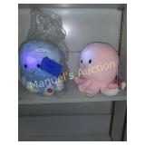 GROUP LOT (2) PLAY RIGHT LIGHT UP OCTOPUS. 7 IN.