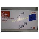PROJECT SOURCE TUB & SHOWER FAUCET. CHROME FINISH