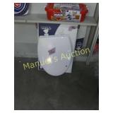 GROUP LOT OF (2) ELONGATED TOILET SEATS. 18.5"  X