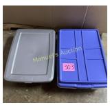 (2) PLASTIC STORAGE TOTES