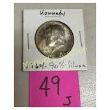 1964-D KENNEDY HALF DOLLAR 90% SILVER
