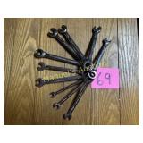 10 METRIC OPEN / BOX END RATCHETING WRENCHES