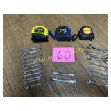 (3) TAPE MEASURES + 22 MINI WRENCHES