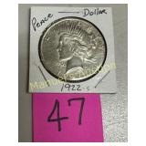 1922-S PEACE DOLLAR 90% SILVER