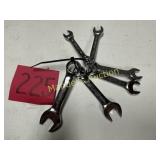 (6) SAE STUBBY OPEN/BOX END WRENCHES