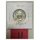 1964-D WASHINGTON QTR 90% SILVER