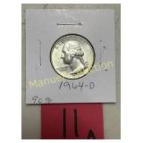 1964-D WASHINGTON QTR 90% SILVER