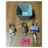 (3) LOCKS W/ KEYS
