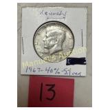 1967 KENNEDY HALF DOLLAR 90% SILVER
