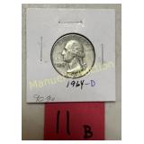 1964-D WASHINGTON QTR 90% SILVER