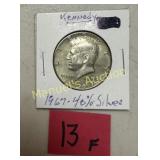 1967 KENNEDY HALF DOLLAR 90% SILVER
