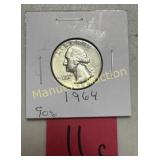 1964-D WASHINGTON QTR 90% SILVER