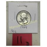 1964-D WASHINGTON QTR 90% SILVER
