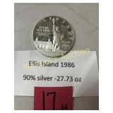 ELLIS ISLAND SILVER DOLLAR 90% SILVER