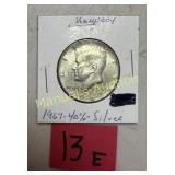 1967 KENNEDY HALF DOLLAR 90% SILVER