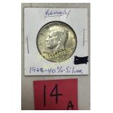 1968-D KENNEDY HALF DOLLAR 90% SILVER