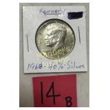 1968-D KENNEDY HALF DOLLAR 90% SILVER