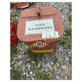 METAL FOOT CONTROL SOILED RAG BIN