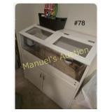 SMALL ANIMAL HUTCH WITH LITTER BOX, LITTER & HAY